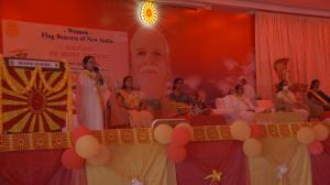 from left - BK Sis Hema, Smt Maheswari, Dr. Shobha, Rajyogini Ambika Didi, Dr. Prema Prakash, Smt. Anita Sharli